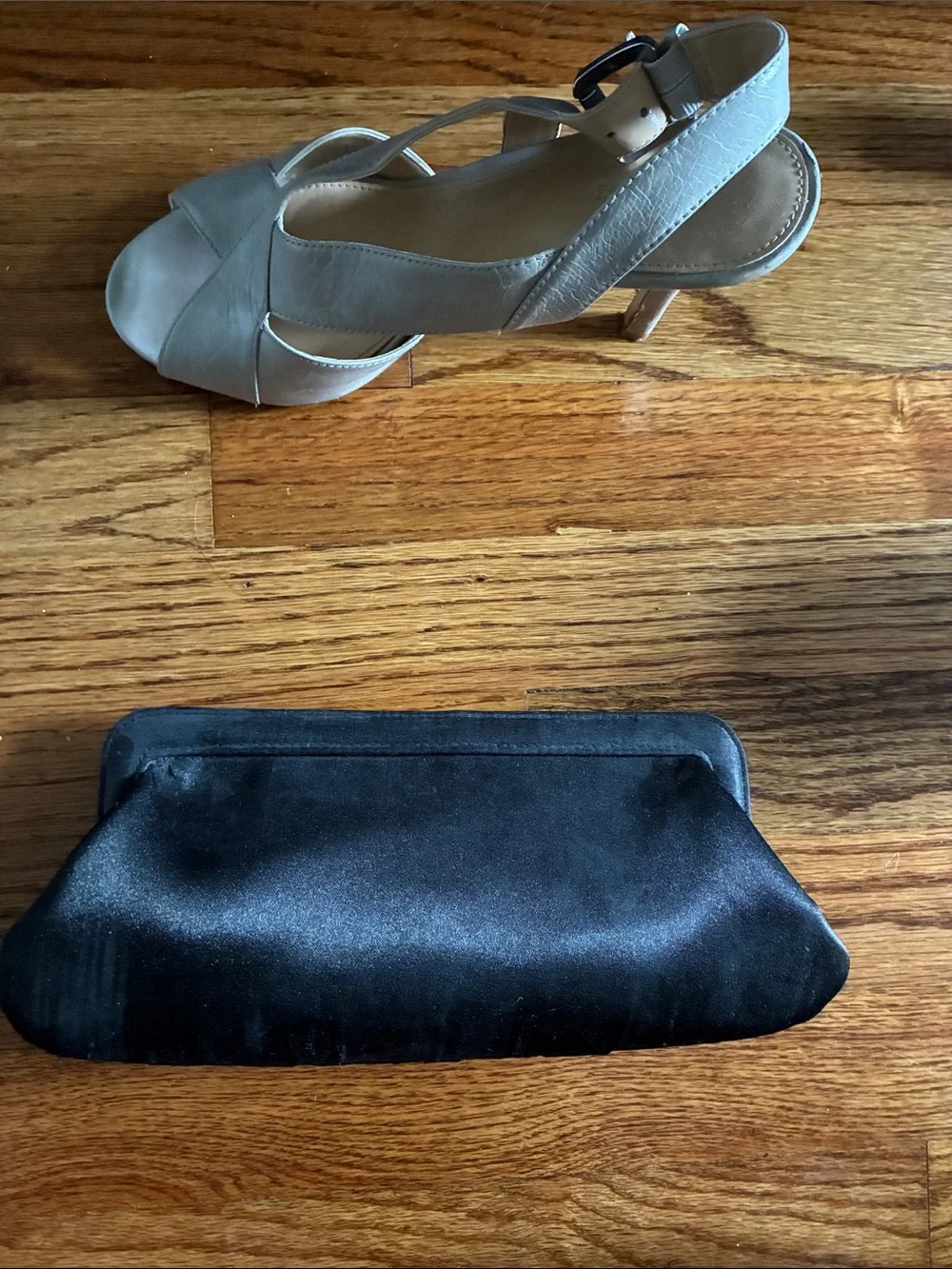 Source Unknown Black Satin Rose Evening Clutch